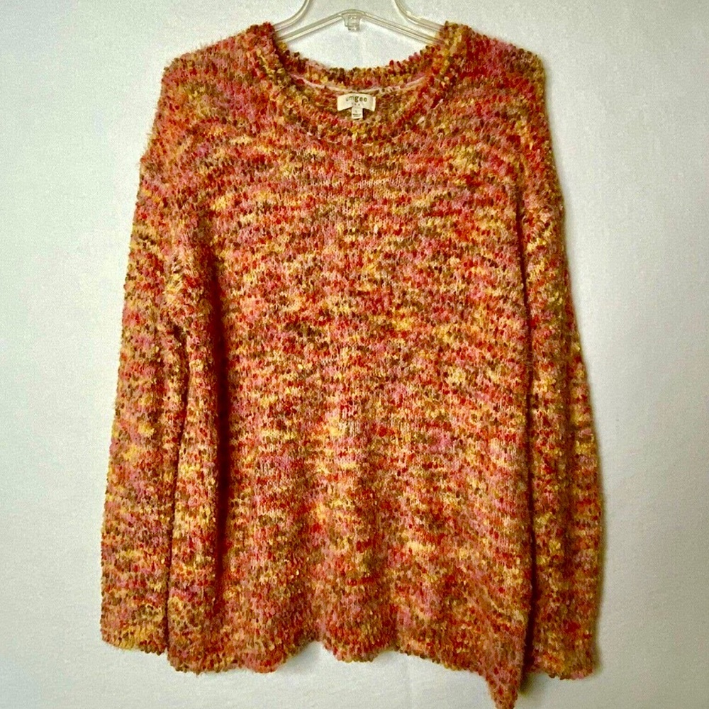 Umgee Sweater L Nubby SOFT Long Sleeve Pullover Fall Trendy Scoop Neck